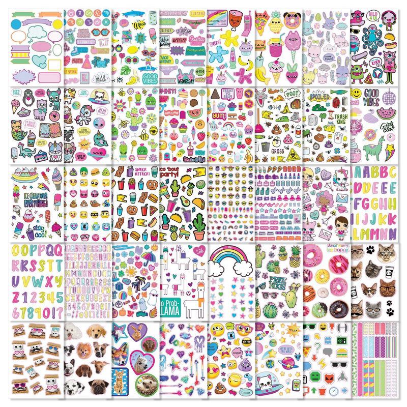 slide 5 of 8, Ridiculously Cute 1000+ Sticker Book 40 Pages - Fashion Angels, 1 ct