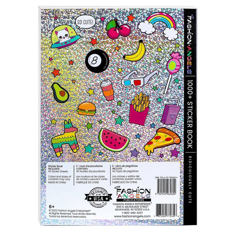 slide 7 of 8, Ridiculously Cute 1000+ Sticker Book 40 Pages - Fashion Angels: Kids & Planner Stickers, Scrapbook Fun, Ages 6+, 1 ct