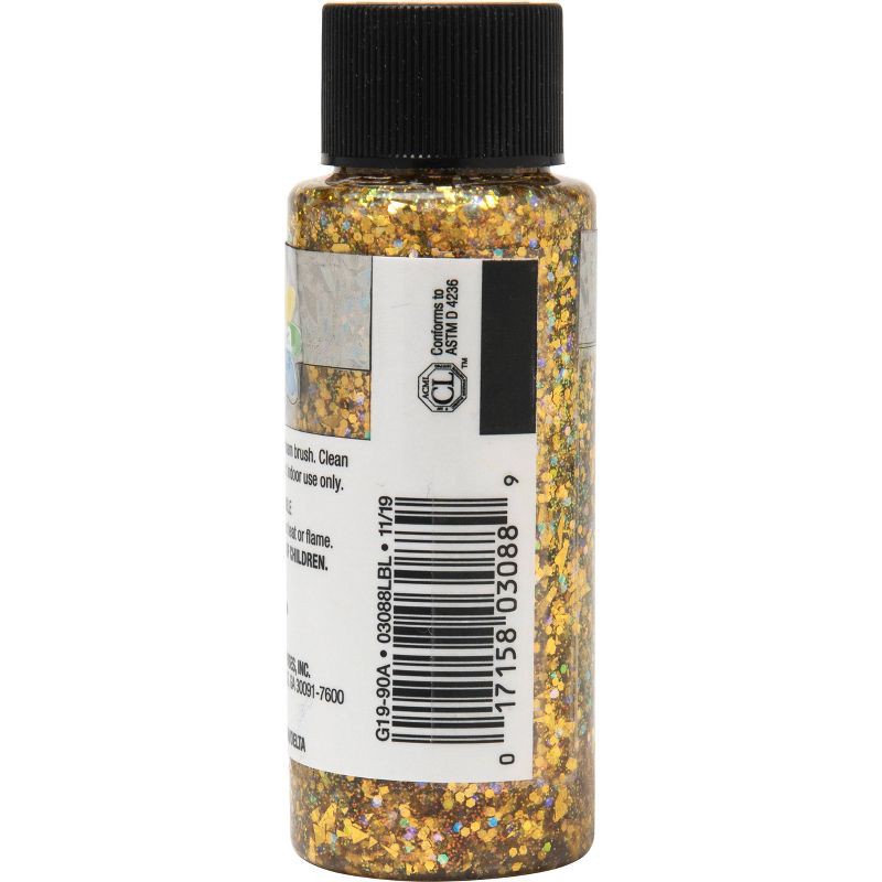 slide 7 of 7, Delta Ceramcoat Glitter Explosion Acrylic Paint (2 fl oz) Gold: Non-Toxic, Low-Odor, Multi-Surface Craft Paint, 2 fl oz