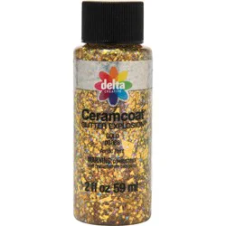 Delta Ceramcoat Glitter Explosion Acrylic Paint (2 fl oz) Gold: Non-Toxic, Low-Odor, Multi-Surface Craft Paint