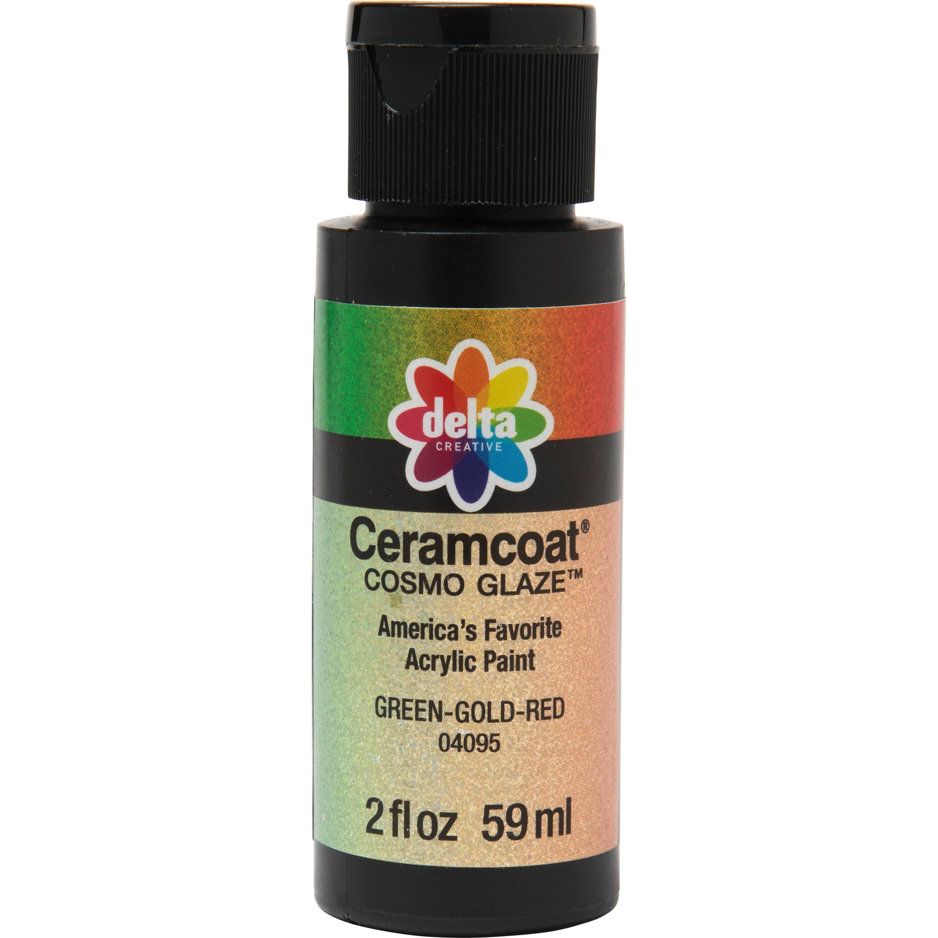 slide 1 of 6, Delta Ceramcoat Cosmo Glaze Acrylic Paint (2oz) - Green-Gold-Red, 2 oz