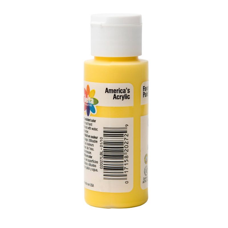 slide 3 of 5, Delta Ceramcoat Acrylic Paint (2oz) - Bright Yellow: Low-Odor, Multi-Surface, Non-Toxic Craft Paint for Ages 13+, 2 oz