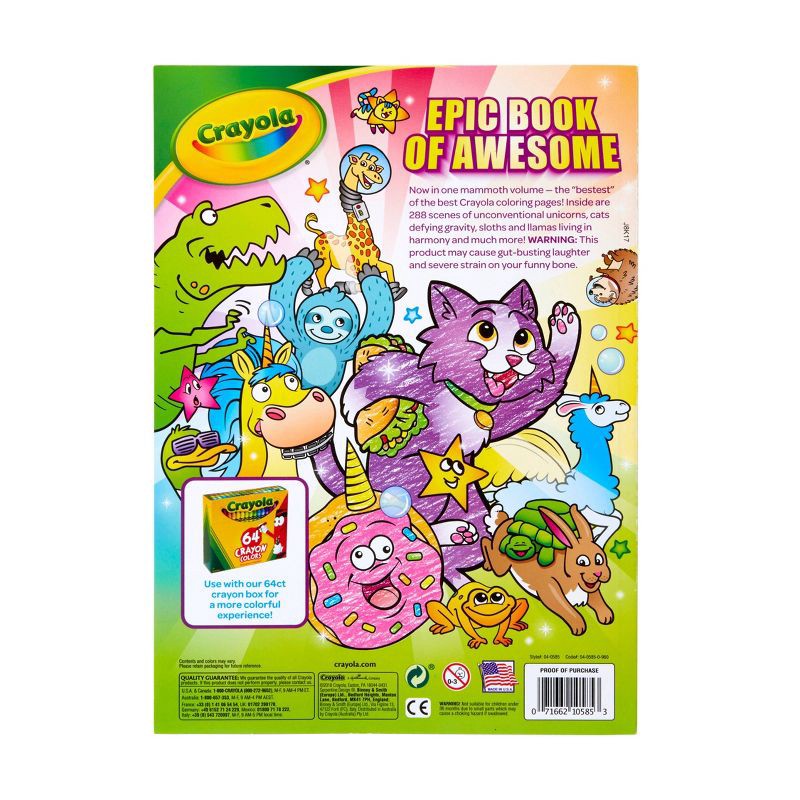 slide 4 of 4, Crayola 288pg Epic Book of Awesome Coloring Book: Cool & Creative Crayon Pages for Kids, Ages 3+, 1 ct
