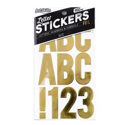 ArtSkills 160ct Peel & Stick Foil Letters/Numbers/Symbols - Gold Metallic: Poster Board Letter Stickers