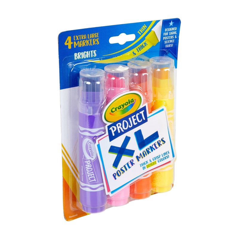 slide 2 of 3, 4ct Crayola Project XL Poster Markers - Bright Colors, 4 ct