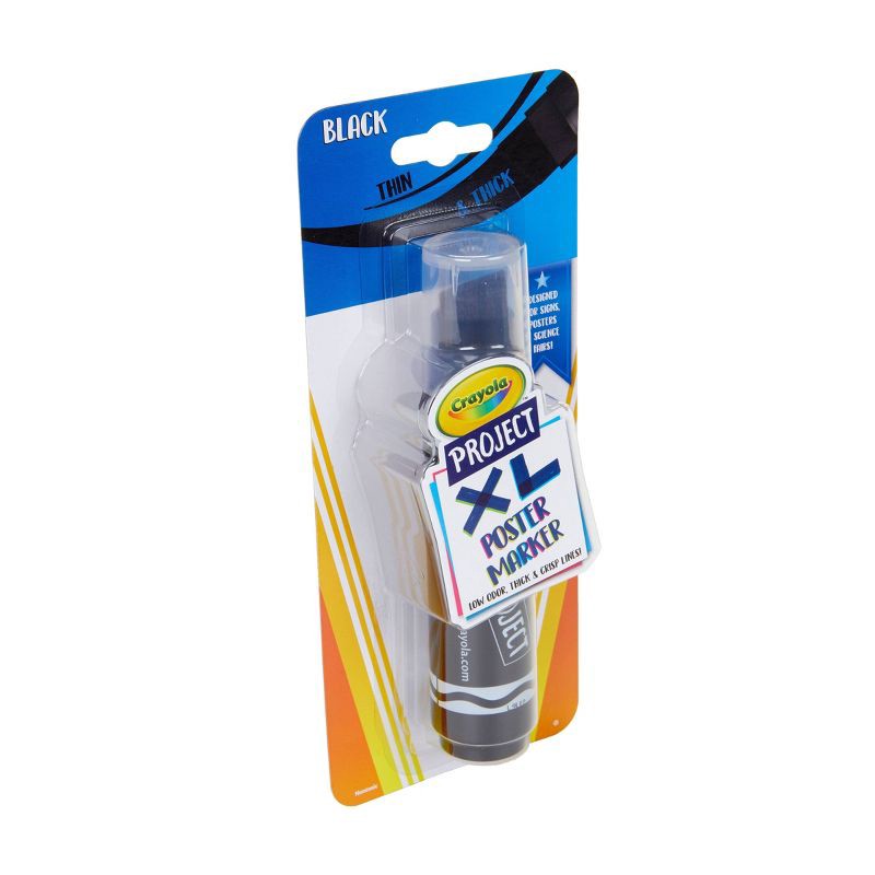 slide 2 of 3, 1ct Crayola Project XL Poster Marker - Black: Bold Permanent Marker for Kids' School Supplies, 1 ct