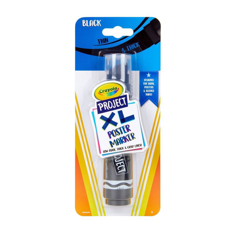 slide 1 of 3, 1ct Crayola Project XL Poster Marker - Black: Bold Permanent Marker for Kids' School Supplies, 1 ct