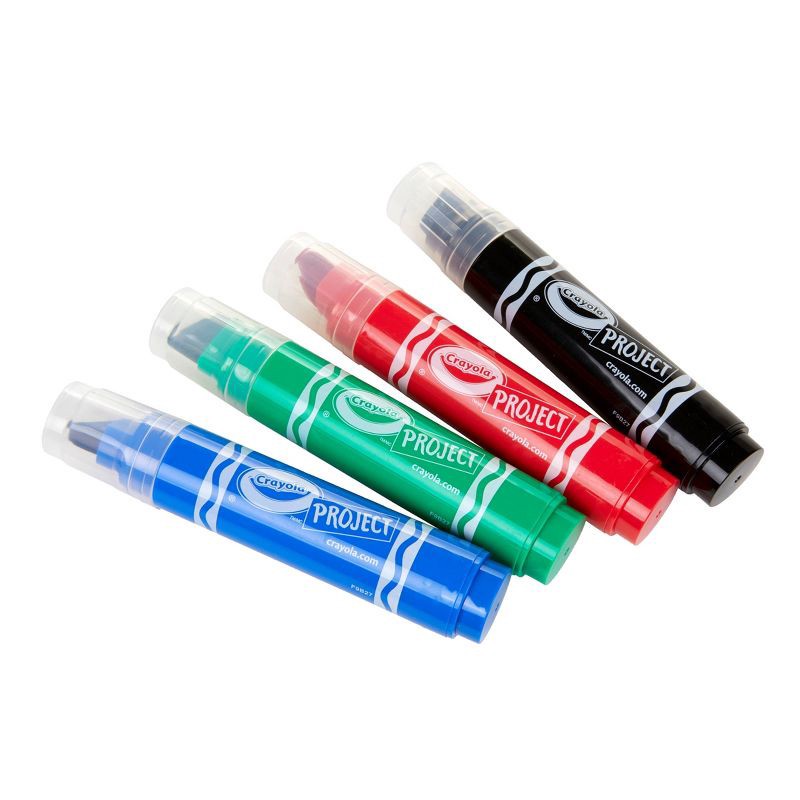 slide 4 of 6, 4ct Crayola Project XL Poster Markers - Classic Colors: Bold Jumbo School Supplies for Kids, Thick Permanent Markers, 4 ct