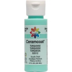 Delta Ceramcoat Acrylic Paint (2oz) - Turquoise: Matte Finish, Non-Toxic, Water-Based Craft Paint for Ages 13+