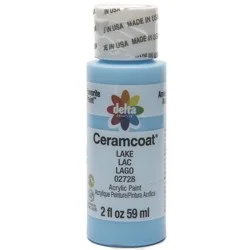 Delta Ceramcoat Acrylic Paint (2oz) - Lake Blue: Matte Finish, Non-Toxic, Water-Based Craft Paint, Age 13+