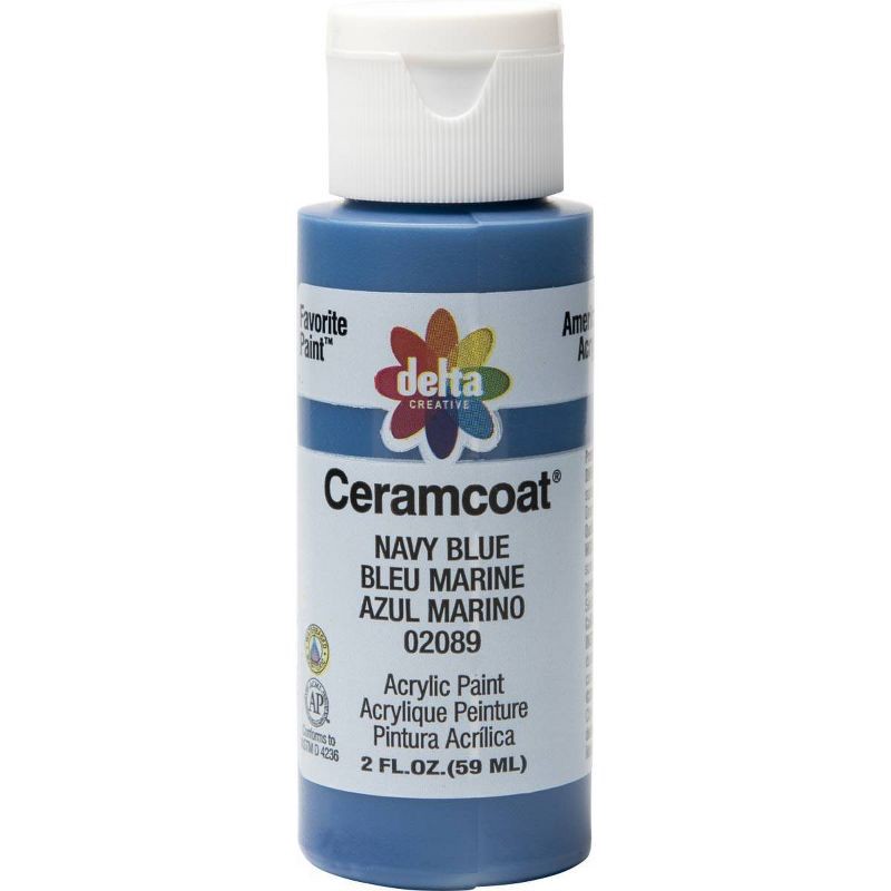 slide 1 of 4, Delta Ceramcoat Acrylic Paint (2oz) - Navy Blue: Low-Odor, Multi-Surface, Matte Finish, Non-Toxic Craft Paint, 2 oz