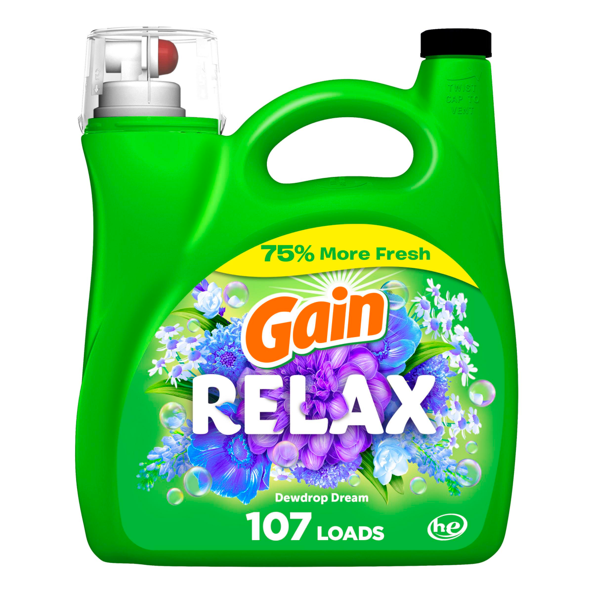 slide 1 of 29, Gain Liquid Laundry Detergent, Relax, 154 fl oz, 170 Loads, HE Compatible, 154 fl oz