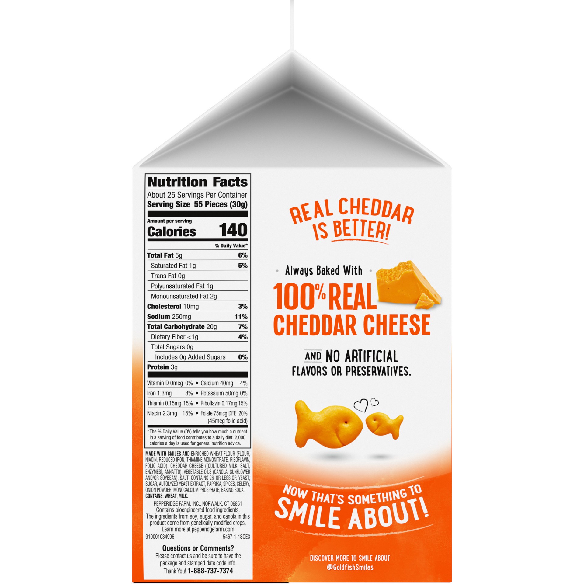 slide 2 of 8, Pepperidge Farm Goldfish Cheddar Cheese Crackers, 27.3 oz Carton, 27.3 oz