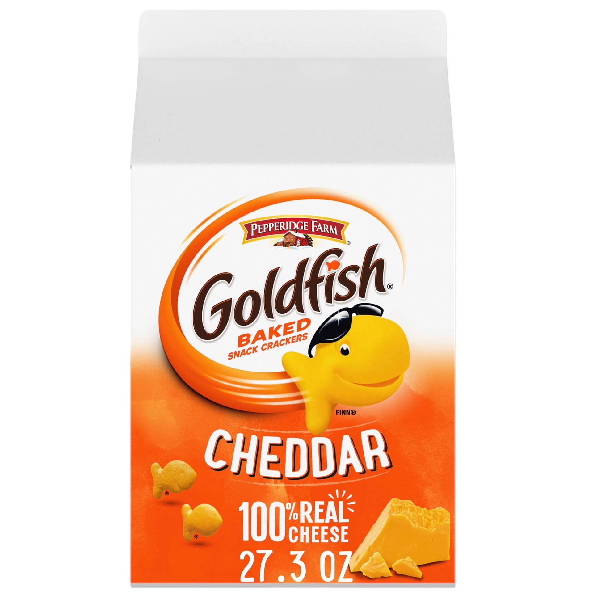 slide 1 of 8, Pepperidge Farm Goldfish Cheddar Cheese Crackers, 27.3 oz Carton, 27.3 oz