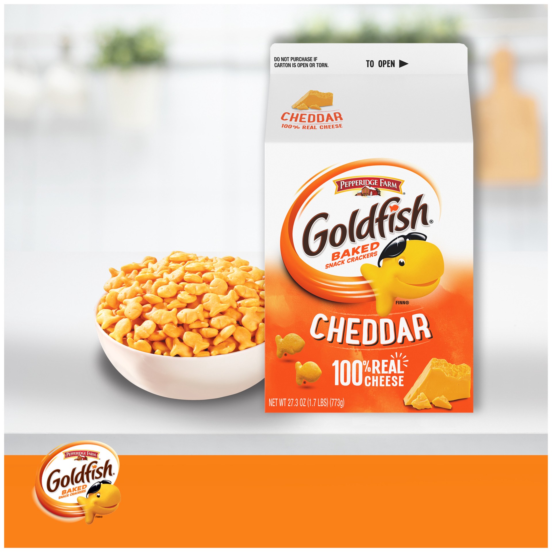 slide 3 of 8, Pepperidge Farm Goldfish Cheddar Cheese Crackers, 27.3 oz Carton, 27.3 oz