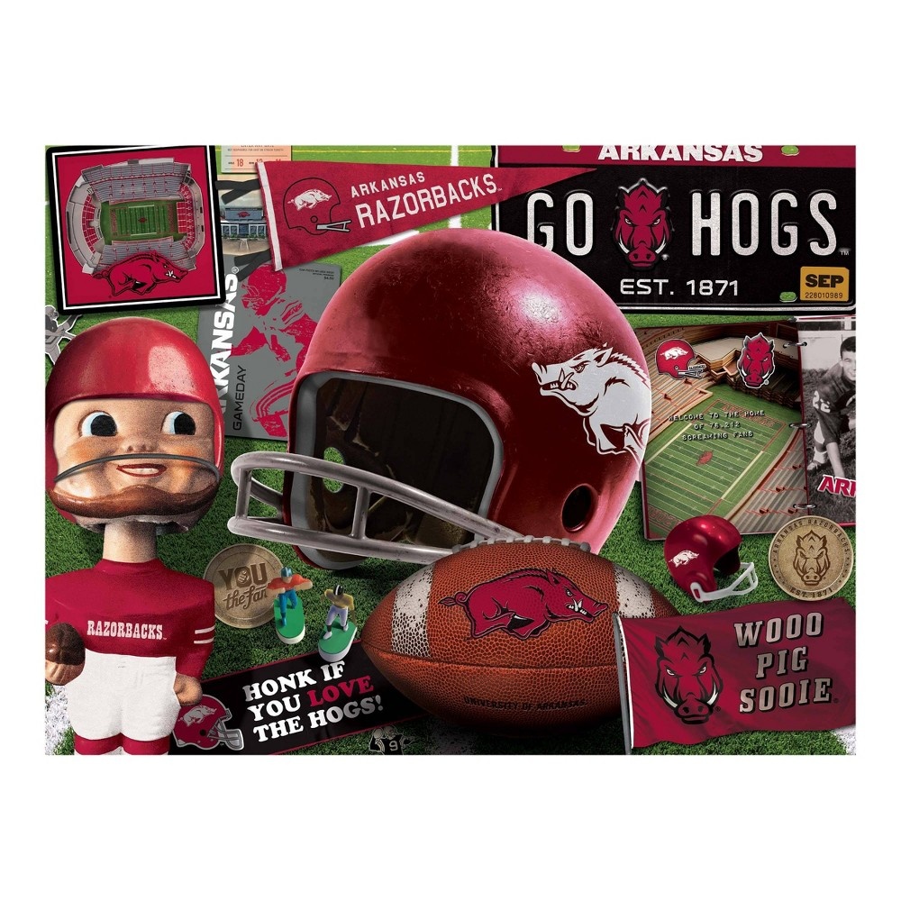 slide 3 of 3, NCAA Arkansas Razorbacks Throwback Puzzle, 500 ct