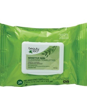 slide 1 of 1, Beauty 360 Pre Moistened Sensitive Skin Cleansing Wipes, 25 ct