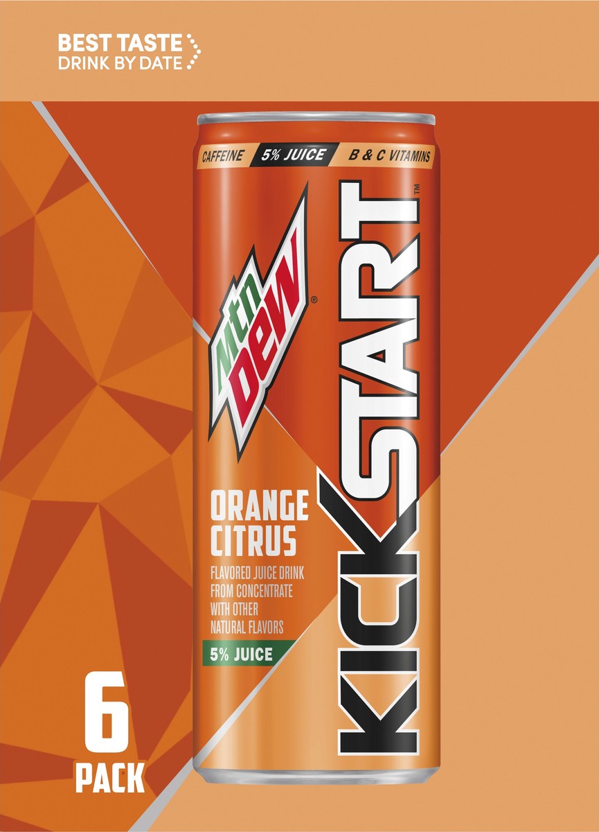 slide 2 of 4, Mountain Dew Kick Start 6 Pack Orange Citrus Juice Drink 6 ea - 6 ct - 6 ct, 6 ct