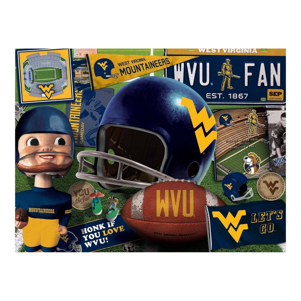 slide 3 of 3, NCAA West Virginia Mountaineers Throwback Puzzle, 500 ct