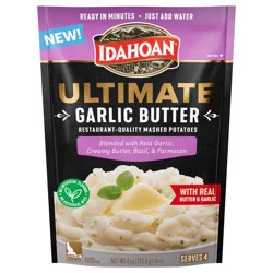Idahoan Ultimate Garlic Butter Restaurant Quality Mashed Potatoes 4 Ounces