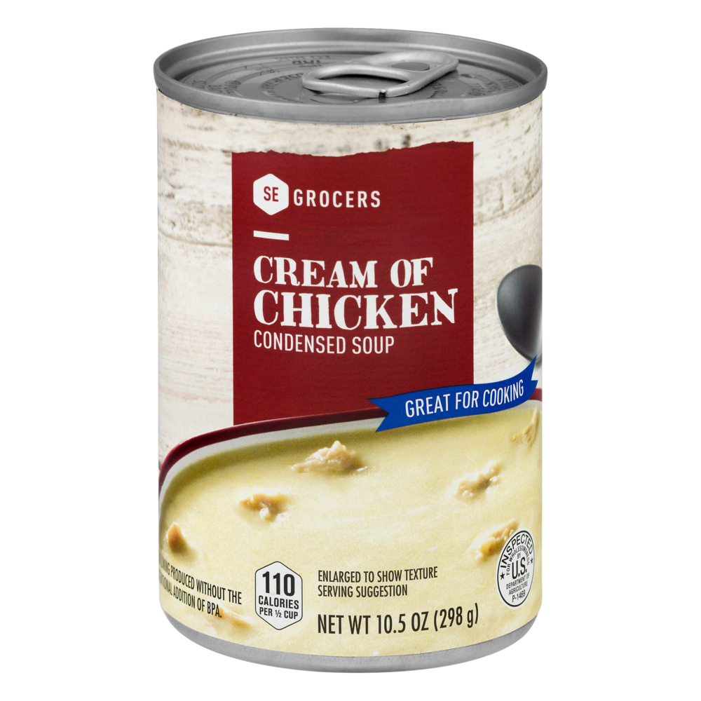 slide 1 of 1, SE Grocers Condensed Soup Cream Of Chicken, 10.5 oz