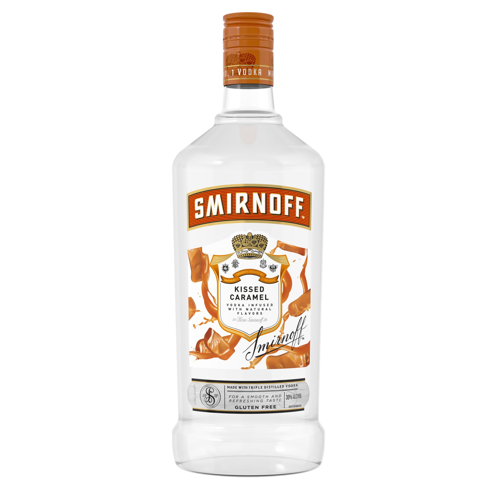 slide 1 of 4, Smirnoff Kissed Caramel (Vodka Infused with Natural Flavors), 1.75 L, 1.75 liter