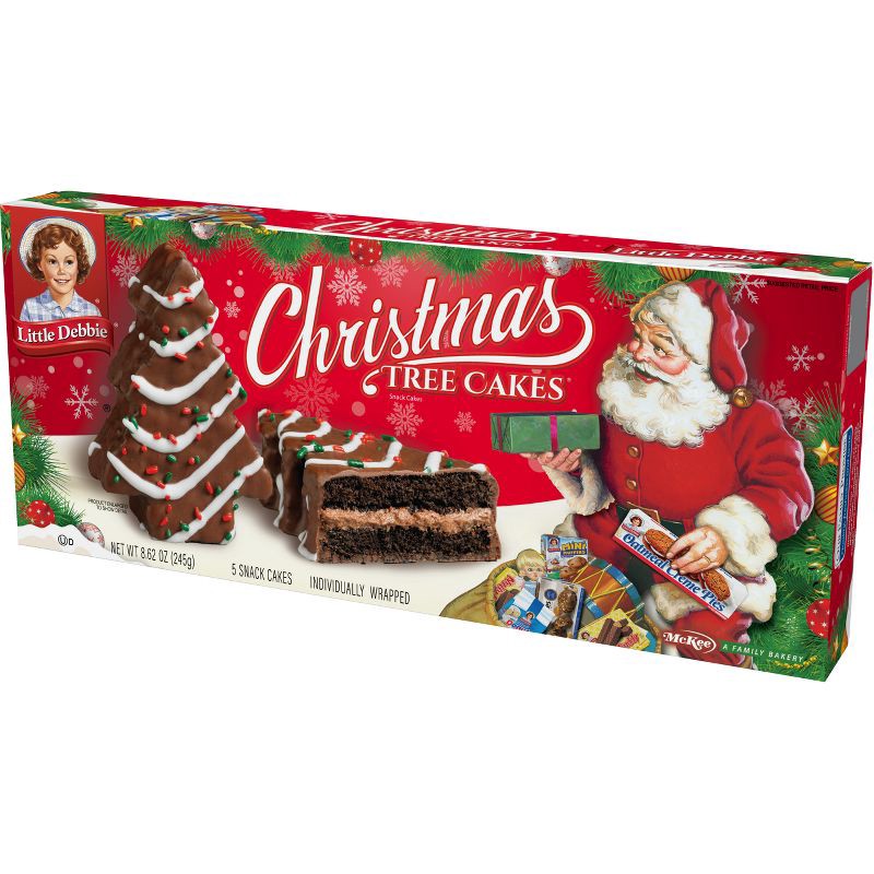 slide 3 of 4, Little Debbie Christmas Tree Cakes Chocolate - 8.62oz, 8.62 oz