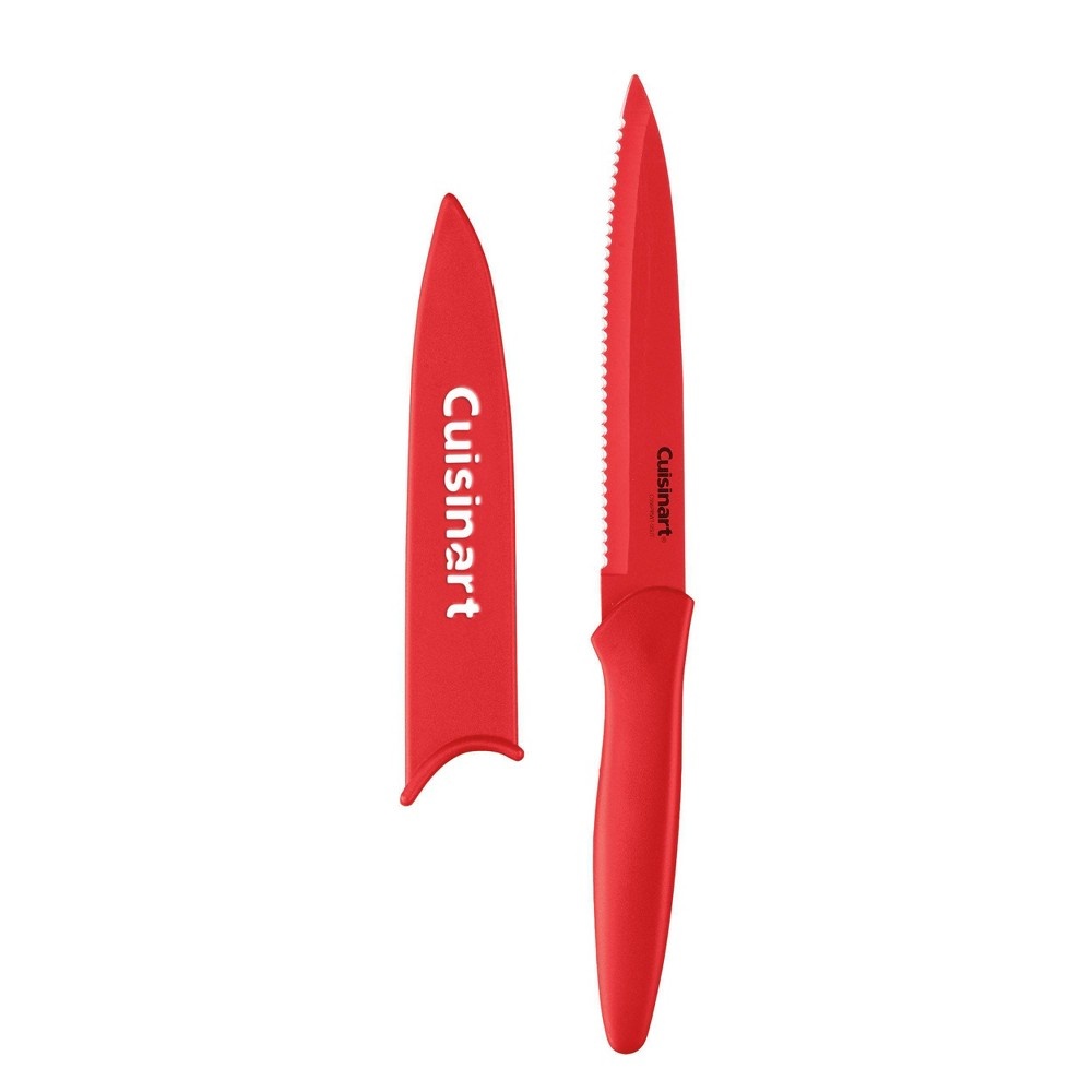 slide 5 of 5, Cuisinart Advantage Colored Non-Stick Utility Knife Set With Blade Guards- C55-6PRWT, 6 ct