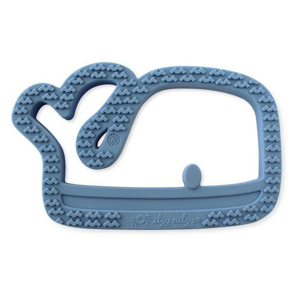 slide 2 of 3, Itzy Ritzy Silicone Teether Whale - Blue, 1 ct