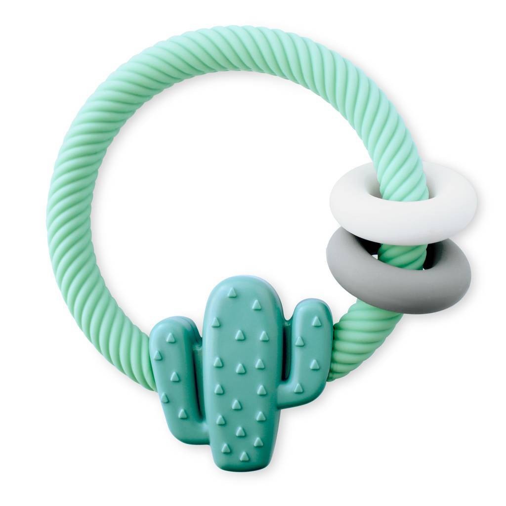 slide 1 of 3, Itzy Ritzy Ring Rattle & Teether - Green, 1 ct