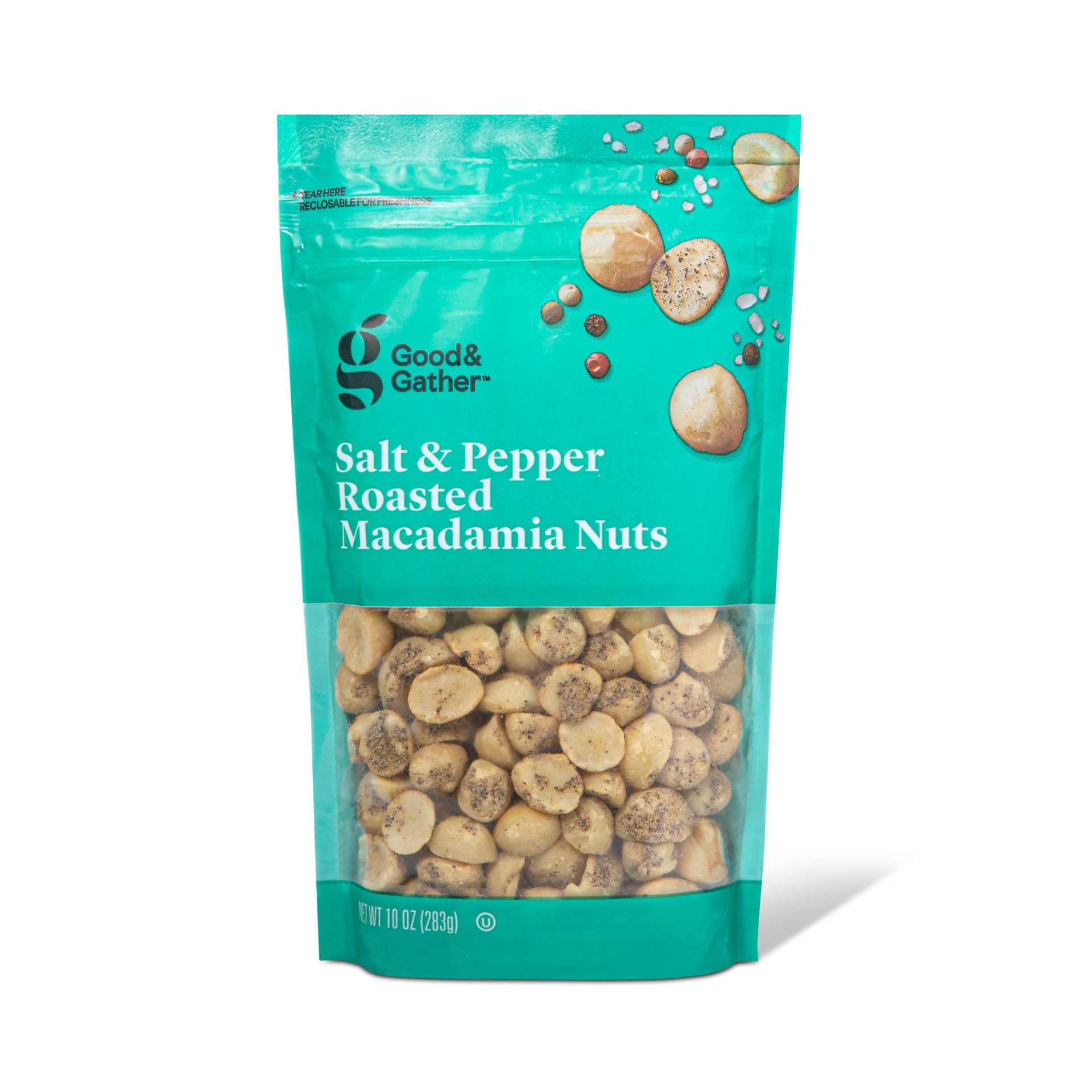 slide 1 of 3, Salt & Pepper Roasted Macadamia Nuts - 10oz - Good & Gather, 10 oz