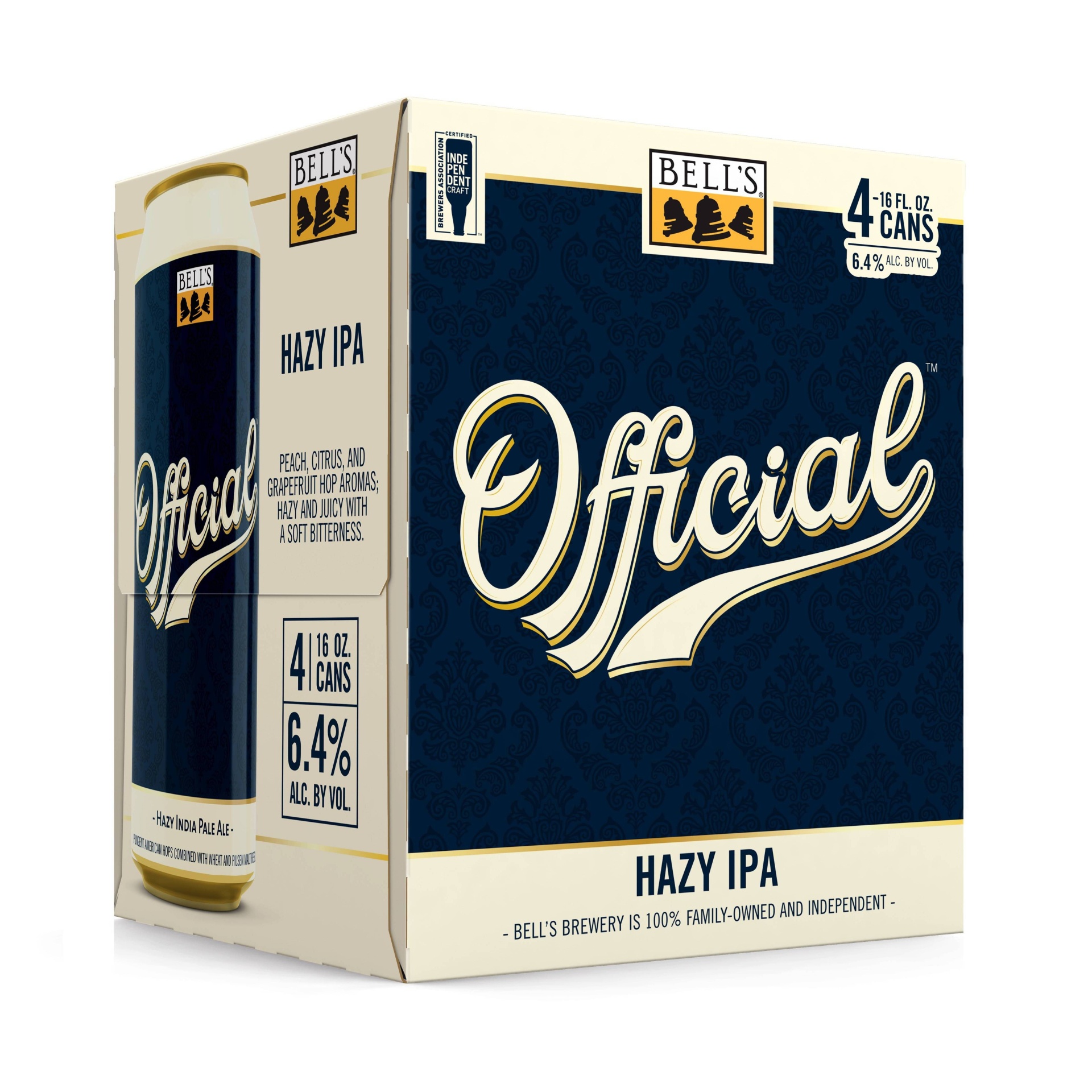 slide 1 of 2, Bell's Brewery Bell's Official Hazy IPA Beer - 4pk/16 fl oz Cans, 4 ct; 16 fl oz