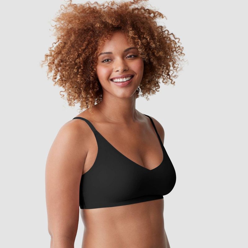 slide 3 of 5, True & Co. True Everybody Women's Adjustable Strap Triangle Bra - Black S: Wireless, Light Support, Removable Padding, 1 ct