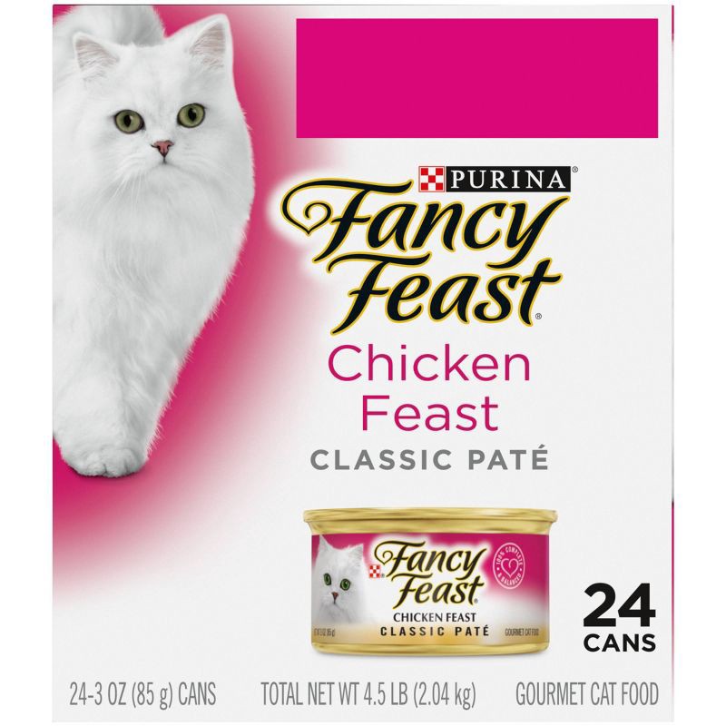 slide 6 of 7, Purina Fancy Feast Chicken Feast Classic Paté Chicken Flavor Wet Cat Food Cans - 3oz/24ct Pack, 24 ct; 3 oz