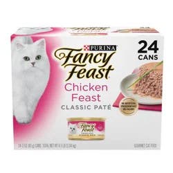 Purina Fancy Feast Chicken Feast Classic Paté Chicken Flavor Wet Cat Food Cans - 3oz/24ct Pack