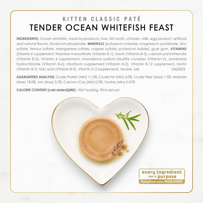slide 9 of 12, Purina Fancy Feast Kitten Classic Paté Variety Pack Turkey & Fish Flavor Wet Cat Food Cans for Kittens - 3oz/12ct, 12 ct; 3 oz