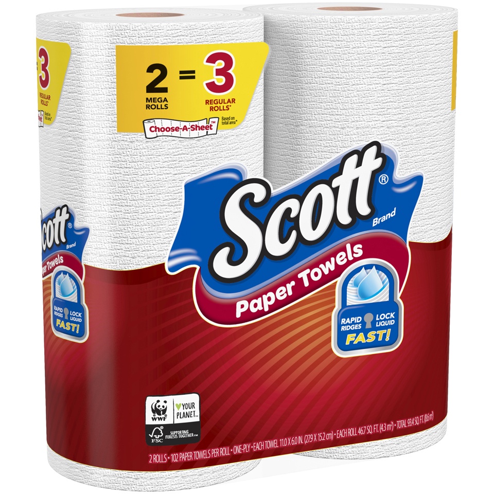 slide 3 of 3, Scott Towels Choose-A-Sheet Paper Towels, 2 ct