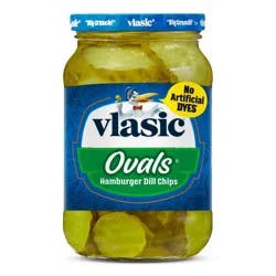 Vlasic Ovals Hamburger Dill Pickle Chips, Keto Friendly, 16 fl. oz.