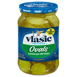 Vlasic Ovals Hamburger Dill Pickle Chips, Keto Friendly, 16 fl. oz.