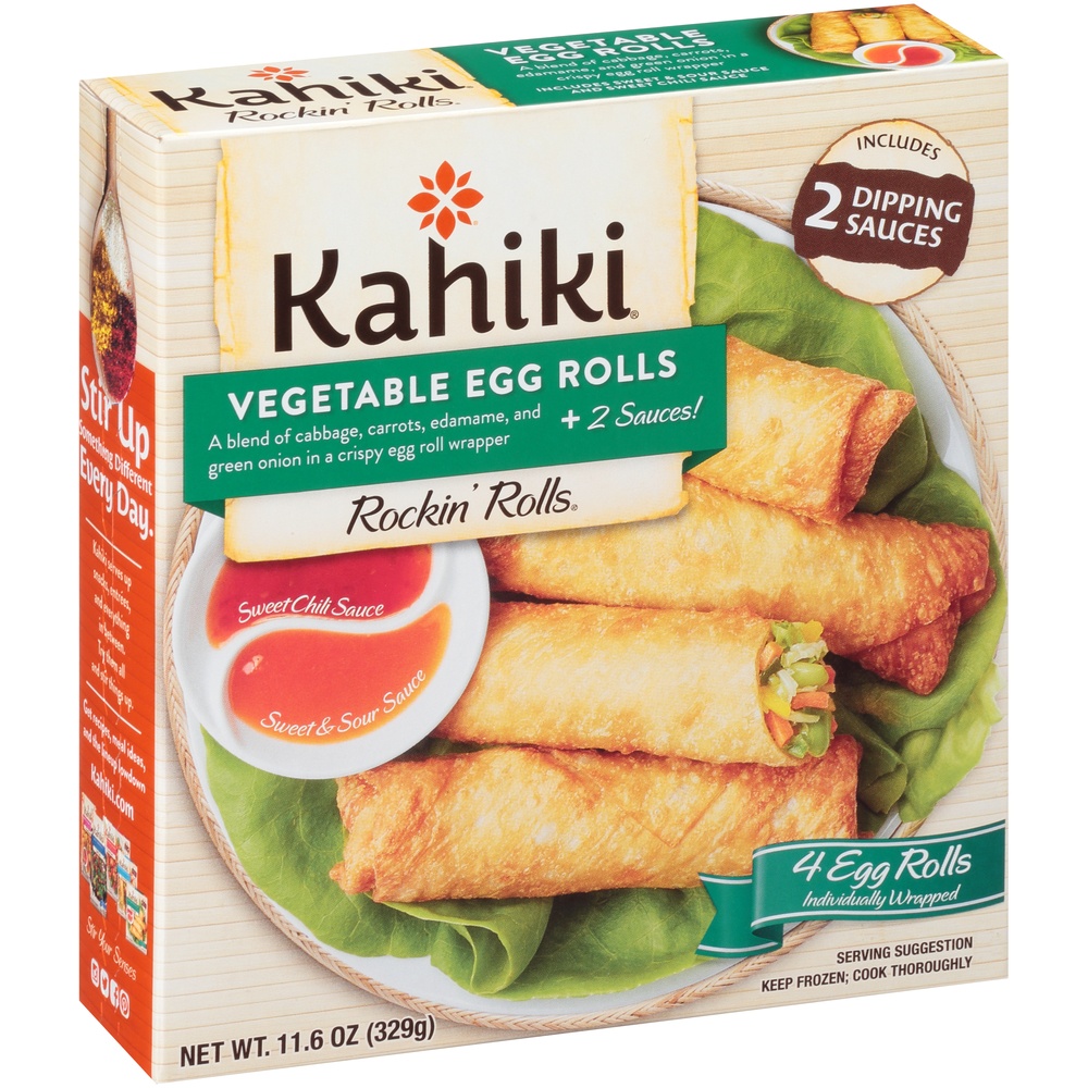 slide 2 of 8, Kahiki Vegetable Egg Rolls With Sweet Sour Sauce 4 Ct Box, 12.2 oz