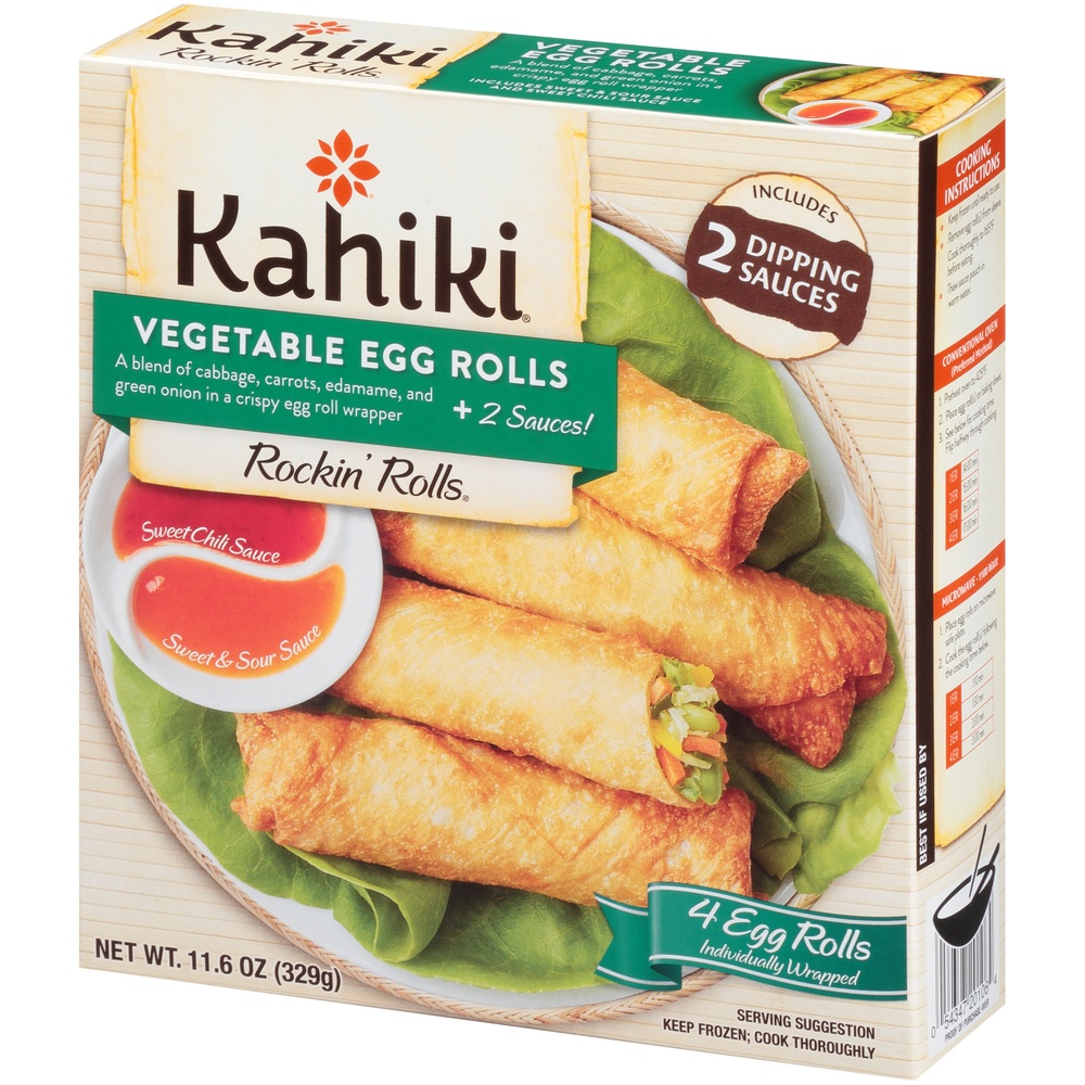 slide 3 of 8, Kahiki Vegetable Egg Rolls With Sweet Sour Sauce 4 Ct Box, 12.2 oz