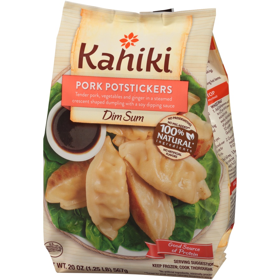 slide 3 of 8, Kahiki Pork Potstickers, 20 oz