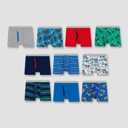 Hanes Toddler Boys' 10pk Boxer Briefs - Colors May Vary 2T-3T: Cotton, Tagless, Pull-On, Solid Pattern