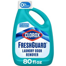 Clorox FreshGuard Laundry Odor Remover - Clean Linen - 80 fl oz: Bleach-Free, Concentrated Formula, Linen Scent, Spill-Resistant Lid