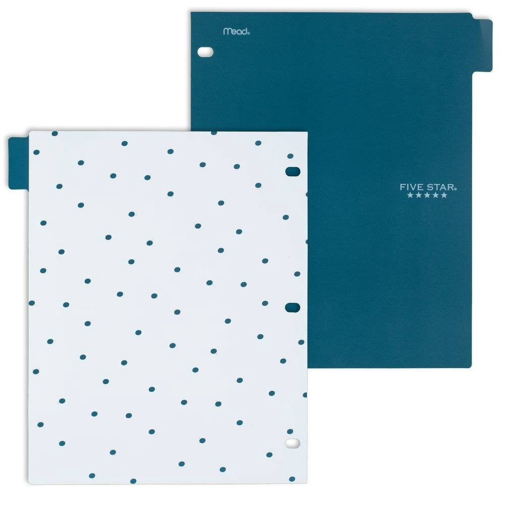 slide 5 of 12, 8ct Mead Five Star 3-hole Punched Color Pop Reversible Tab Divider Set, 8 ct