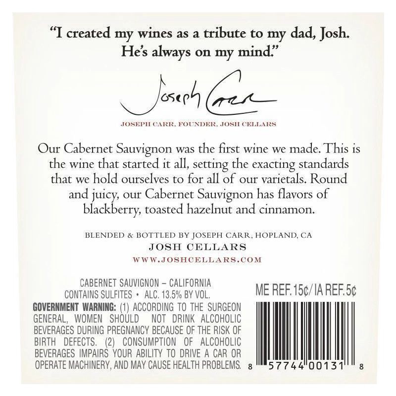 slide 2 of 5, Josh Cellars Josh Cabernet Sauvignon Red Wine - 375ml Bottle, 375 ml