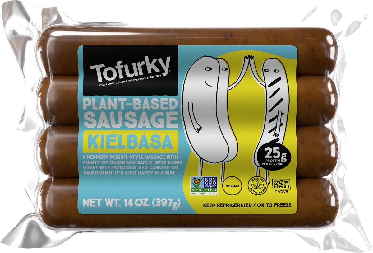 slide 4 of 6, Tofurky Kielbasa, 13 oz