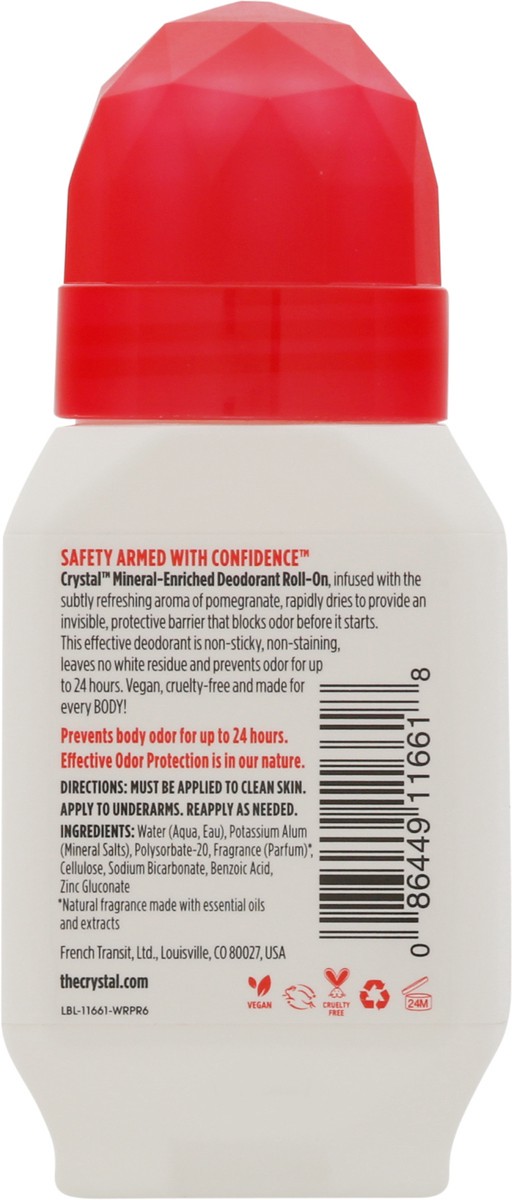 slide 9 of 10, Crystal Pomegranate Deodorant Mineral-Enriched Roll-On 2.25 fl oz, 2.25 fl oz