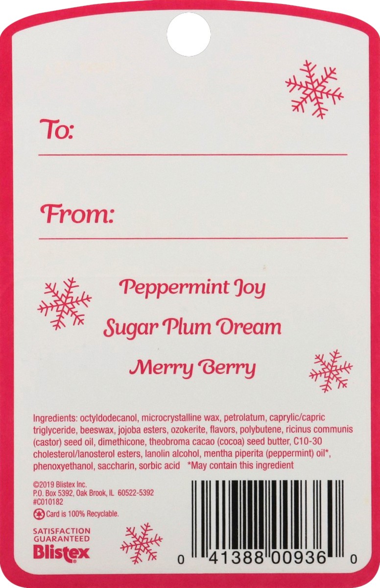 slide 6 of 6, Blistex Classic Holiday Collection Lip Balm - Peppermint, Sugar Plum & Berry, 3 ct, 0.45 oz