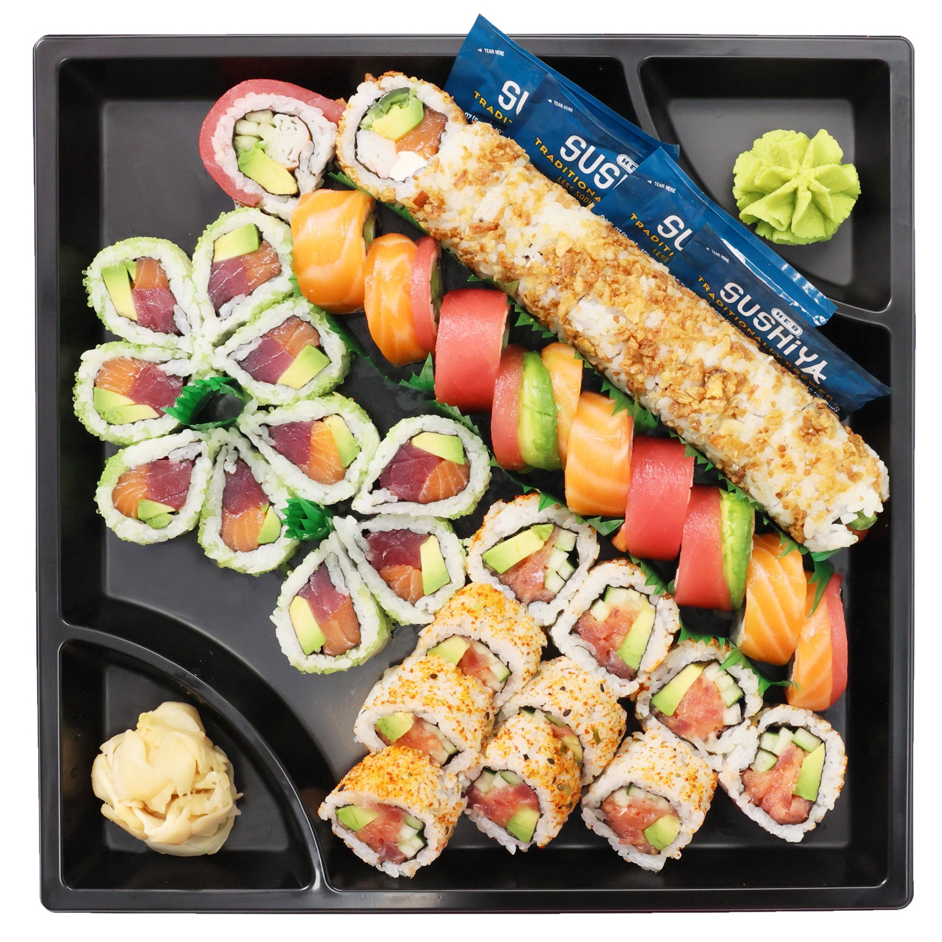 slide 1 of 1, H-E-B Sushiya Rainbow Plus Party Tray, 40 ct